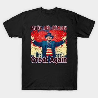 Retro Trump Make 4th Of July Great Again Happy Independence Day T-Shirt